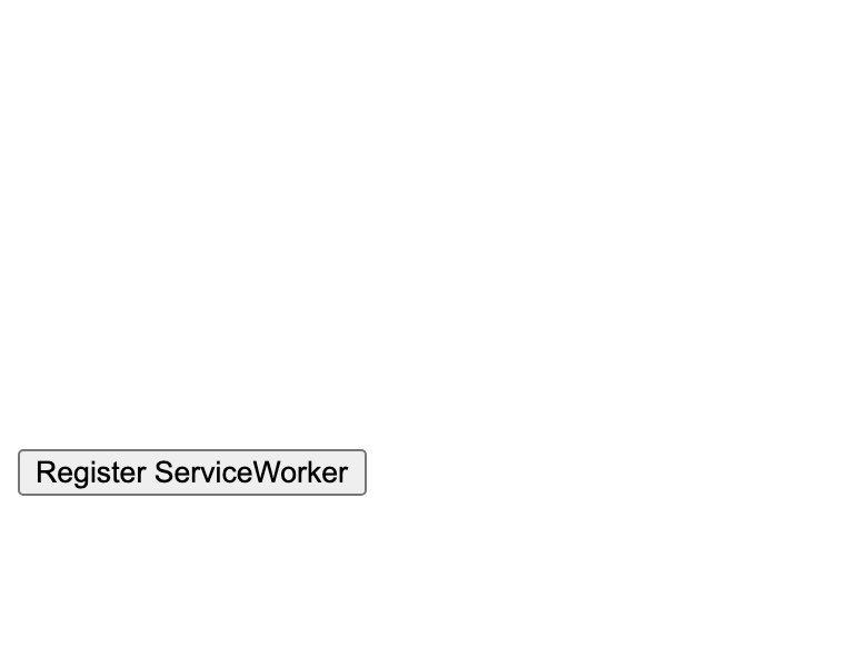 The CloudFront address d3rtzzzsiu7gdr.cloudfront.net in a phone browser on 26 October 2026, showing an otherwise blank white page with a single grey button reading Register ServiceWorker